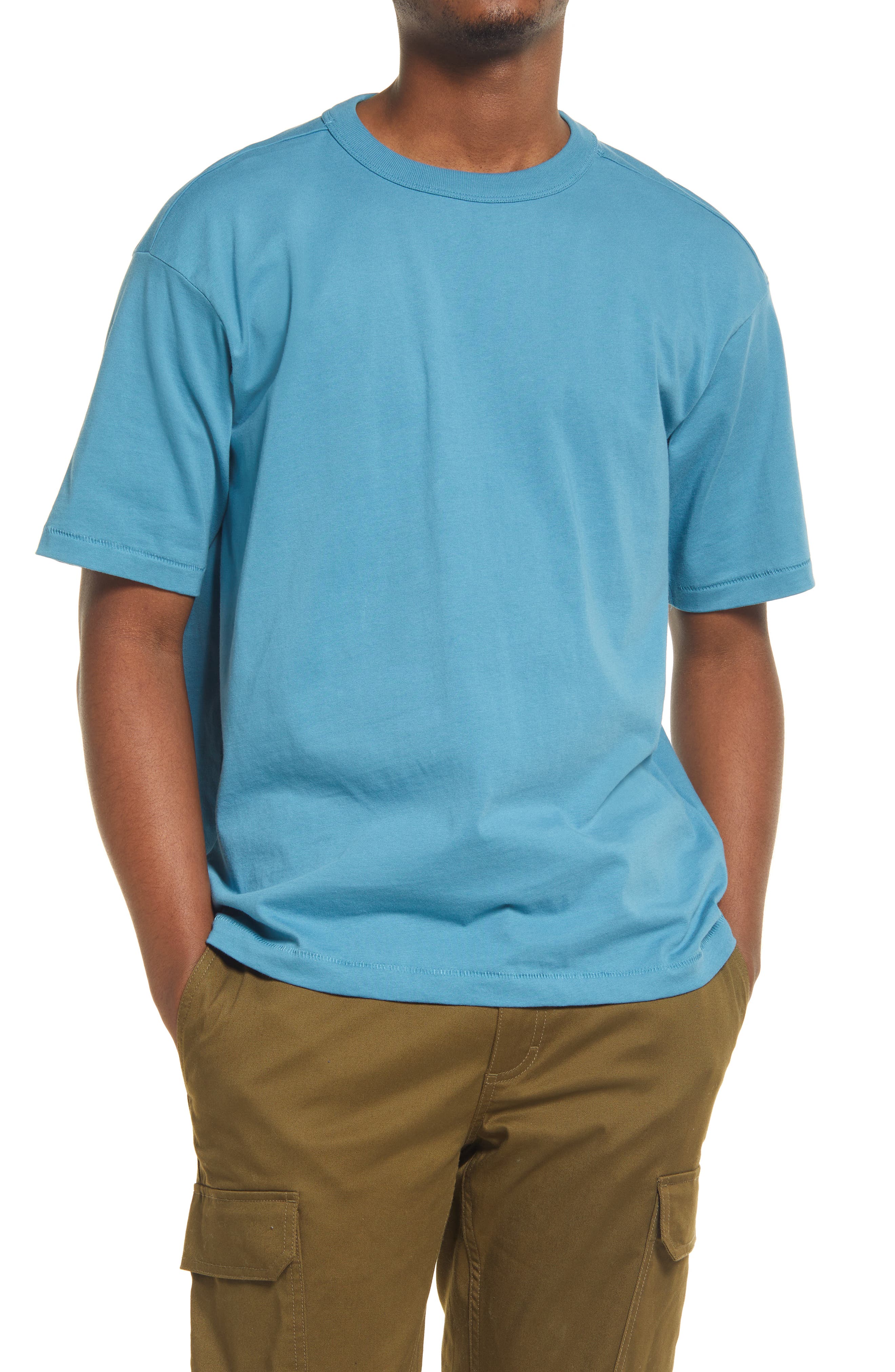 teal tee shirt