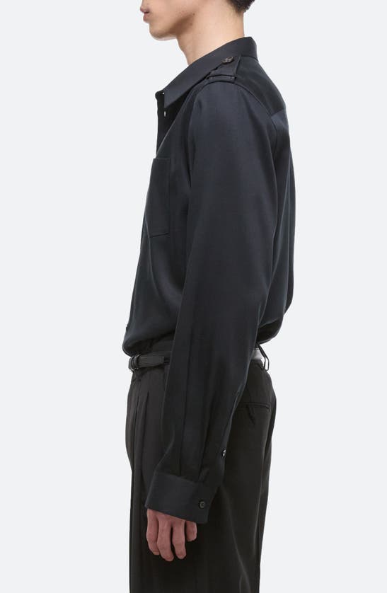 Shop Helmut Lang Epaulet Button-up Shirt In Black - 001