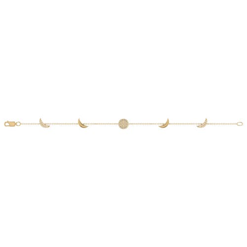 Luvmyjewelry Moonlit Sterling Silver Diamond Bracelet In 14kt Gold Vermeil On Sterling