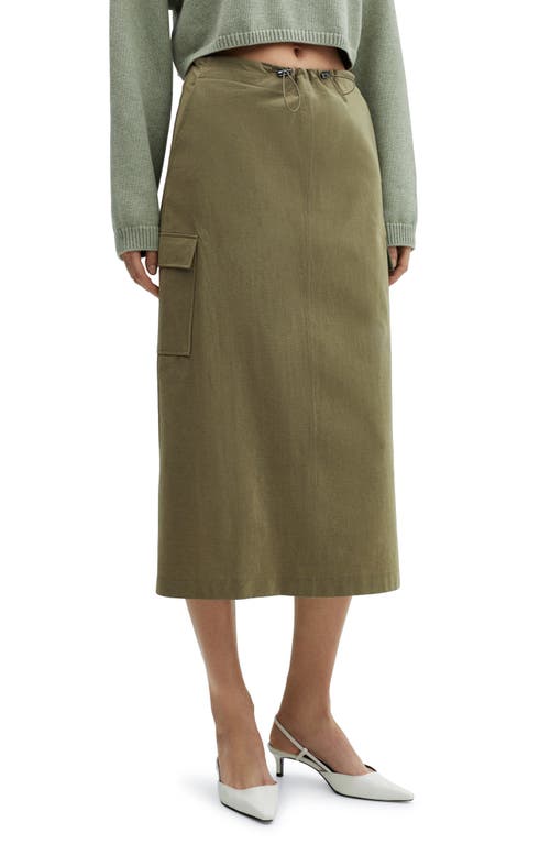 MANGO Bengala Cargo Midi Skirt Khaki at Nordstrom,