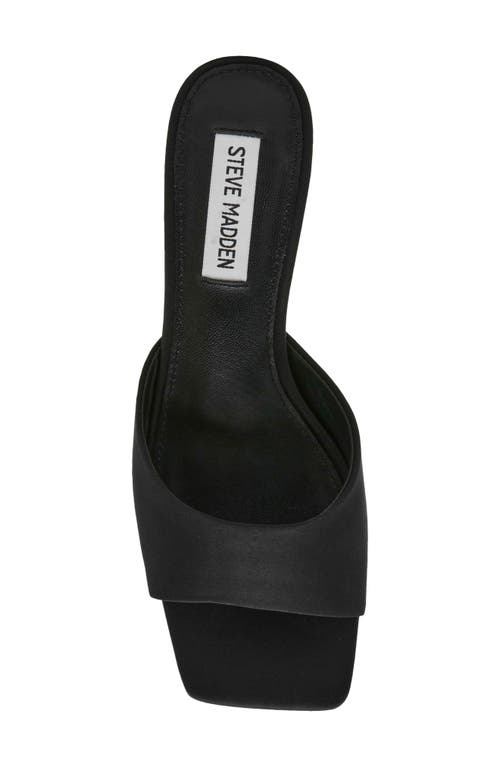 Shop Steve Madden Joanie Kitten Heel Slide Sandal In Black Satin