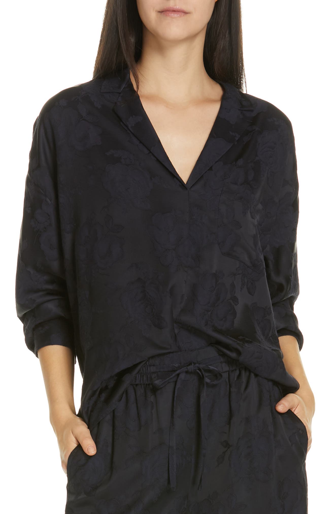 Vince Pajama Style Jacquard Blouse Nordstrom