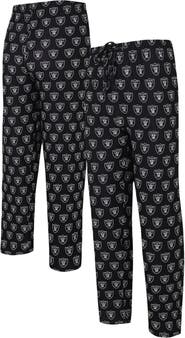 Las Vegas Raiders Youth Team-Colored Printed Pajama Pants - Black