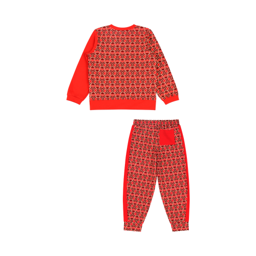 Mixed Up Clothing Boys Crewneck Sweatshirt And Jogger Pants Set In Red Multicolor