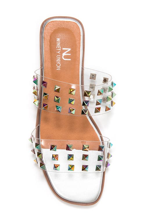 Ninety Union Bloom Slide Sandal In Silver Multi