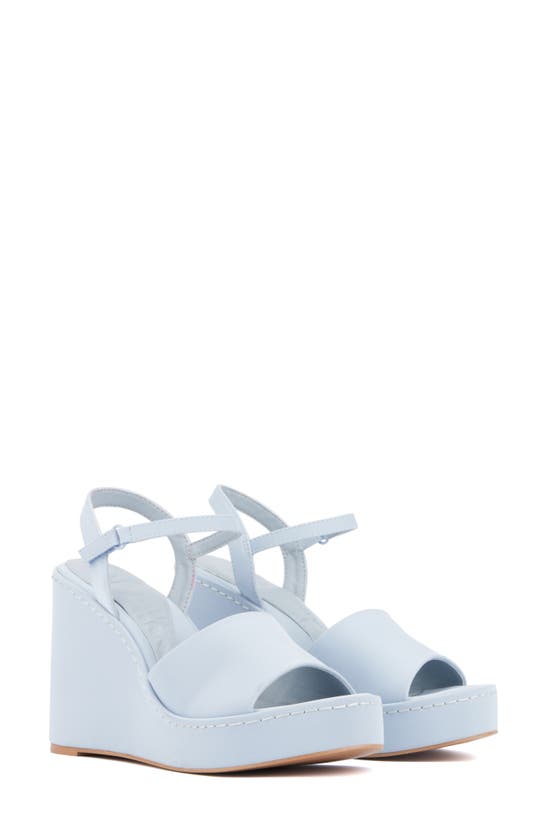 Shop Olivia Miller Magnetic Platform Wedge Sandal In Blue