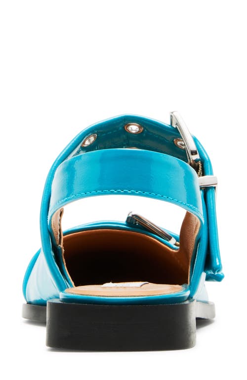 Steve Madden Graya Slingback Pointy Toe Flat In Turquoise Patent