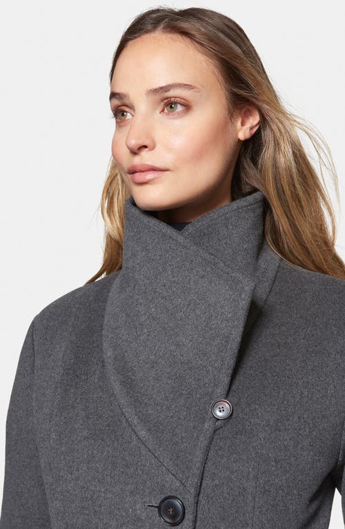 Shop Norwegian Wool Waterproof Wool Blend Coat With 750 Fill Power Quilted Down Lining In Charcoal