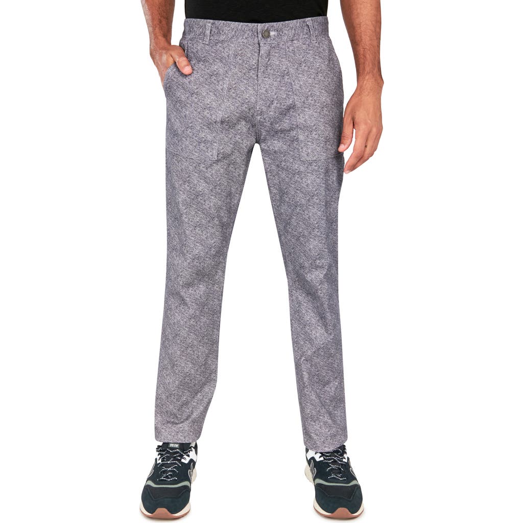 Brooklyn Brigade Marled Print Cotton Stretch 5-pocket Pants In Grey