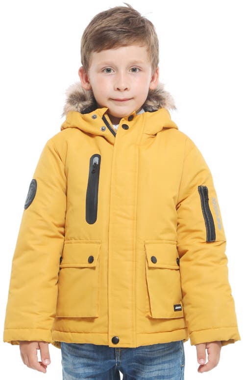 Shop Rokka&rolla Kids' Parka Jacket With Insulated Hood In Golden Rod