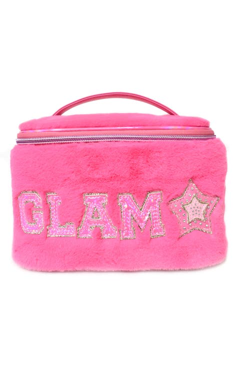 Glam Medium Plush Duffle Bag - Black Sleepover