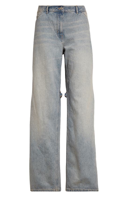 Shop Courrèges Sailor Front Baggy Jeans In Light Blue Wash