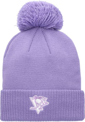 Men's adidas Purple Vegas Golden Knights 2021 Hockey Fights Cancer Cuffed  Knit Hat with Pom