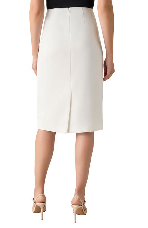 Kasper Plus Size Princess Seam Pencil Skirt In Vanilla Ice