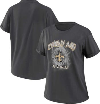 WEAR by Erin Andrews Women's WEAR by Erin Andrews Charcoal New Orleans  Saints Boyfriend T-Shirt