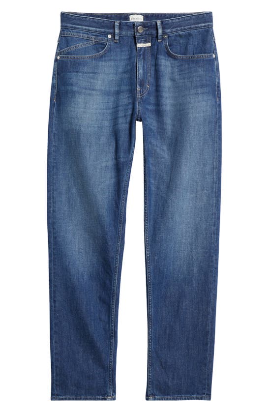 Shop Closed Cooper True Slim Organic Cotton Straight Leg Jeans In Mid Blue