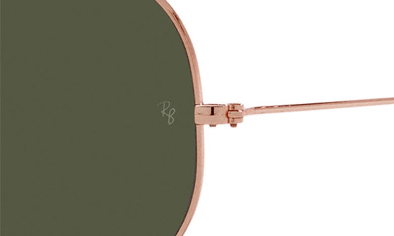 Shop Ray Ban Ray-ban Large Original 62mm Aviator Sunglasses In Rose Gold