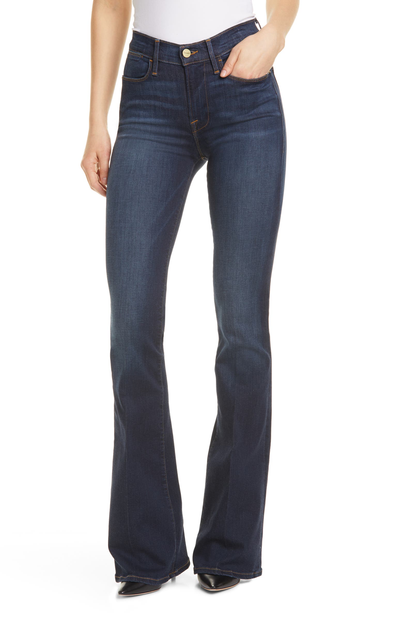 FRAME Le High Waist Flare Jeans (Wythe) | Nordstrom