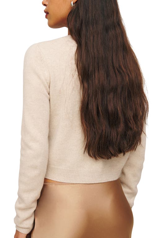 Reformation Clara Cashmere Crew Cardigan In Wheat