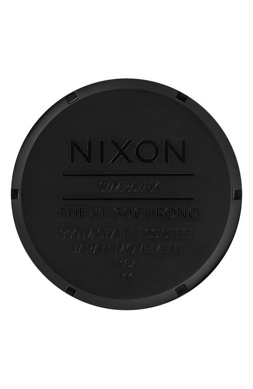 Shop Nixon 51-30 Chronograph Bracelet Watch, 51mm In All Matte Black/black