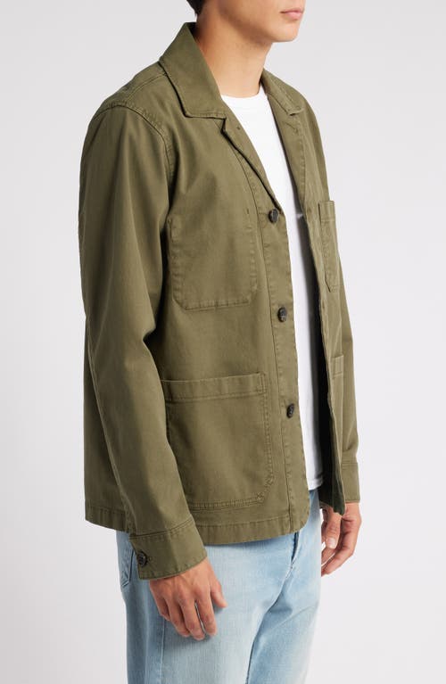 Shop Treasure & Bond Button-up Cotton Twill Chore Coat In Olive Night