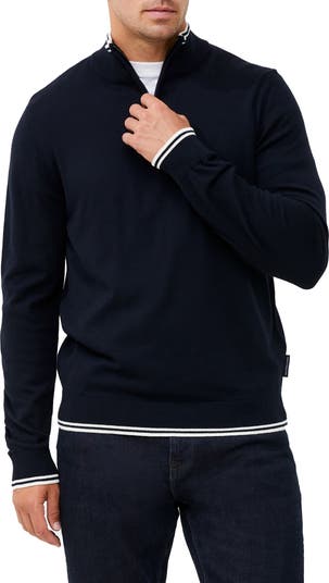 Louis Vuitton Men's Navy Cotton Patch Sweater with Tipping