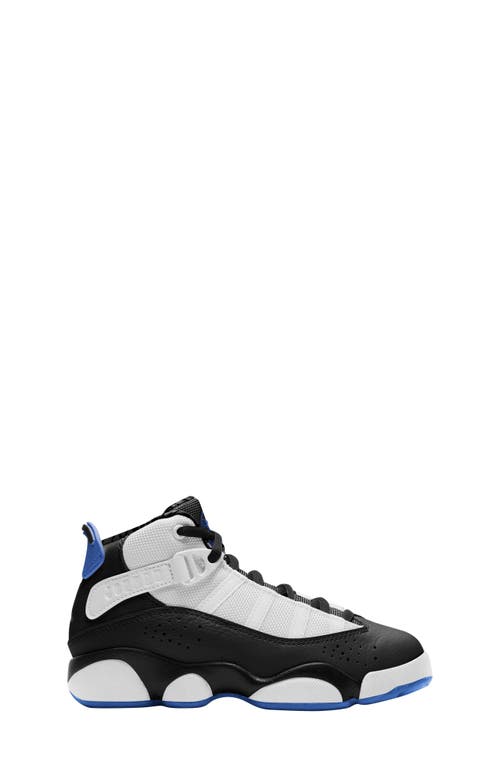 Shop Jordan Kids'  6 Rings High Top Sneaker In White/game Royal/black