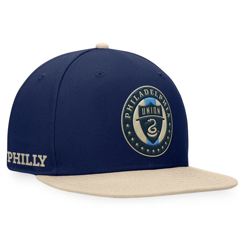 Fanatics Branded Navy/gold Philadelphia Union Downtown Snapback Hat In Blue