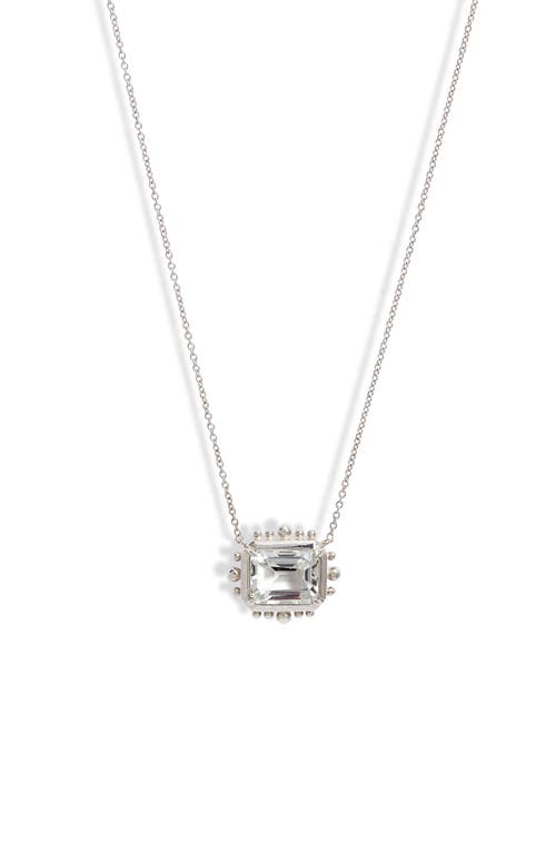 Anzie Marine White Topaz Pendant Necklace in White Silver at Nordstrom, Size 17