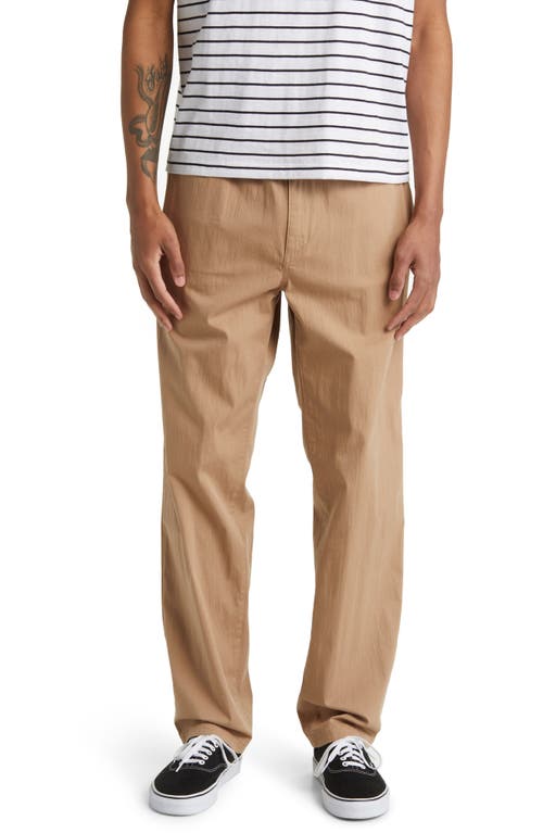 Relaxed Fit Elastic Waist Workwear Pants in Tan Amphora
