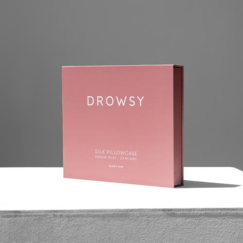 Drowsy Sleep Co . Queen Silk Pillowcase In Damask Rose