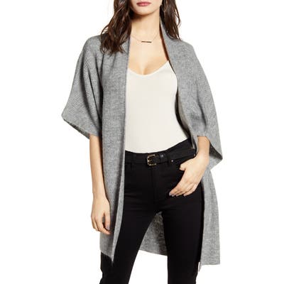 Leith Open Front Dolman Sleeve Cardigan, Grey