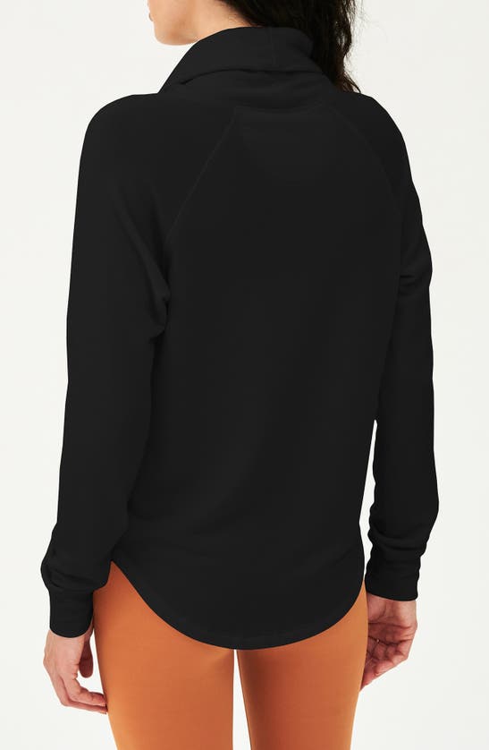 Shop Splits59 Warm Up Cowl Neck Fleece Sweatshirt In Black