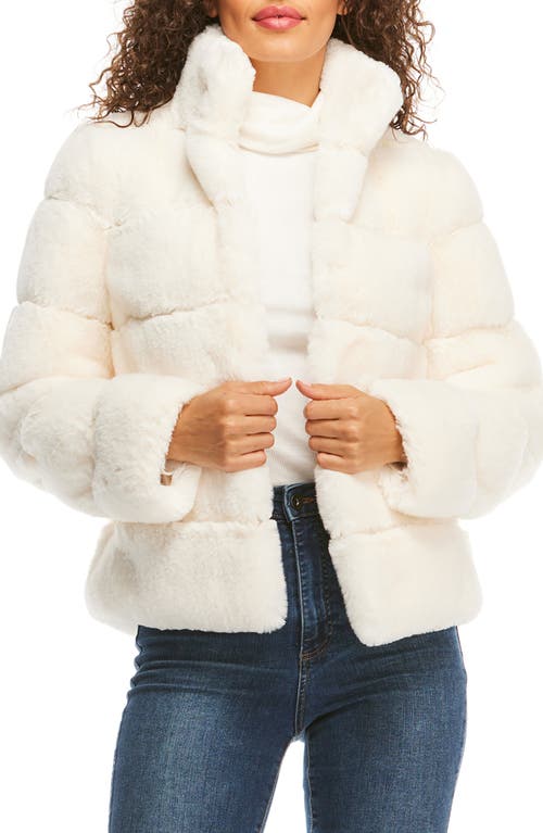Posh Quilted Faux Fur Jacket in Ivory