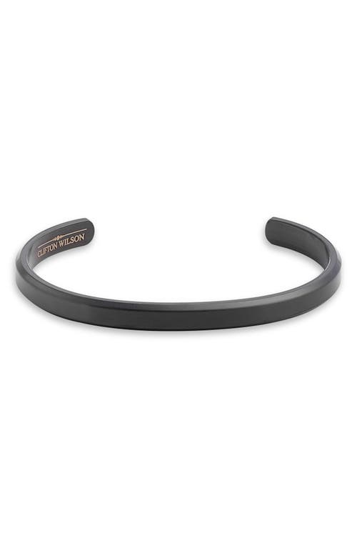 CLIFTON WILSON Stainless Steel Stacking Bangle in Black