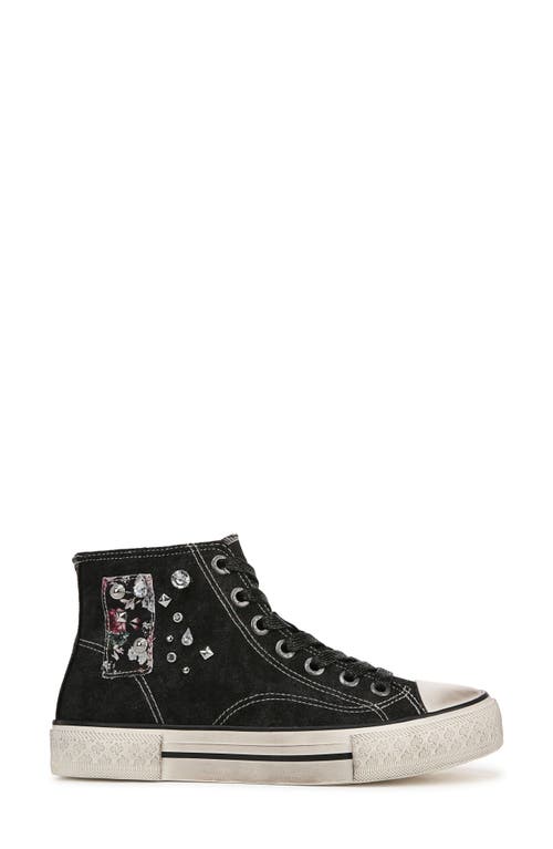 Blowfish Footwear Kimber High Top Sneaker In Black Acid Wash Twill