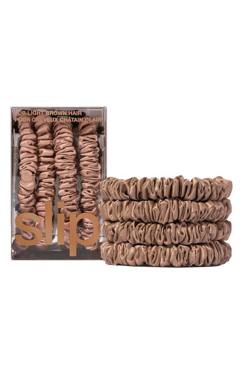 SLIP SLIP PURE SILK 4-PACK SKINNY SCRUNCHIES: BACK TO BASICS COLLECTION 