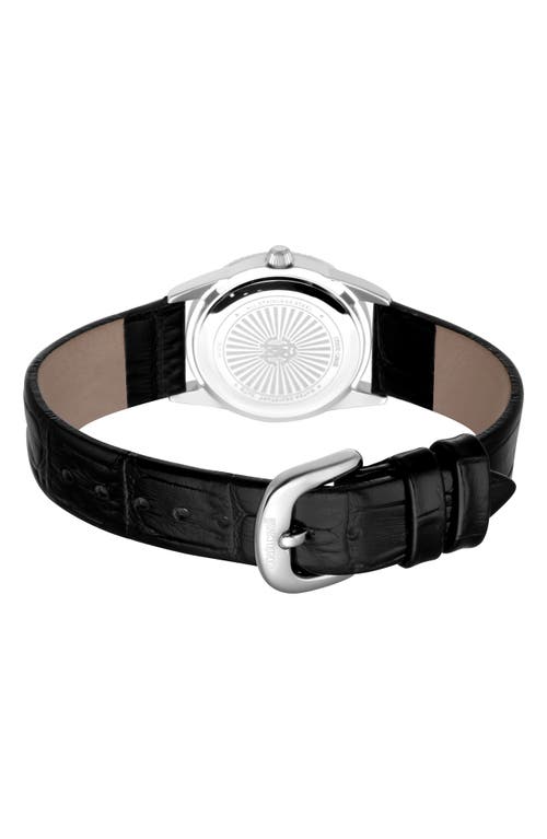 ROBERTO CAVALLI ROBERTO CAVALLI CRYSTAL QUARTZ LEATHER STRAP WATCH, 28MM