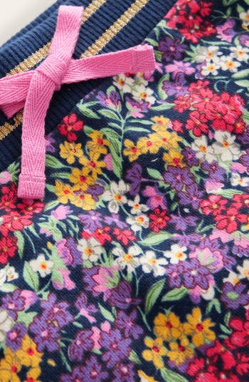 Mini Boden Kids' Floral Print Cotton Sweatshirt Skirt in Multi Flower