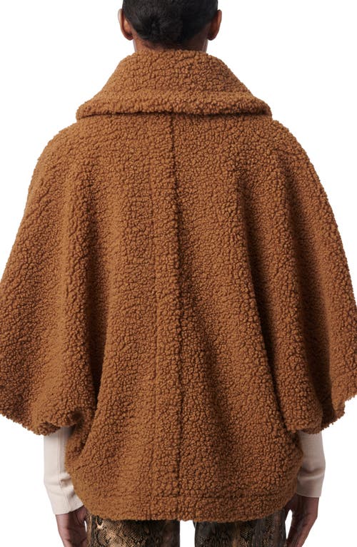 Shop Bernardo Faux Shearling Cape Jacket In Camel