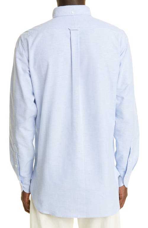 Shop Drake's Oxford Cotton Button-down Shirt In 200 Ice Blue