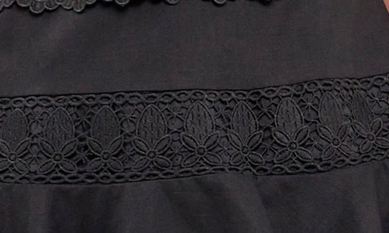 ENDLESS ROSE ENDLESS ROSE LACE PUFF SLEEVE COTTON & LINEN MINIDRESS