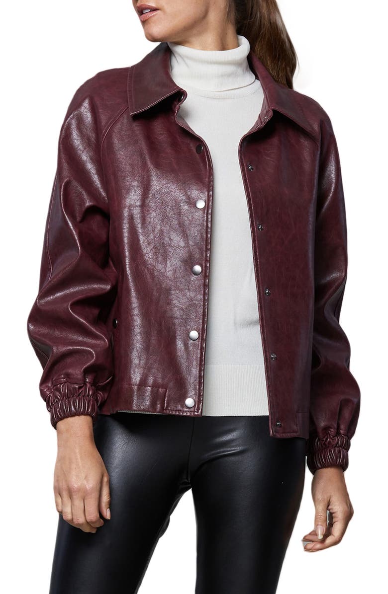 DOLCE CABO Vegan Leather Gathered Sleeve Jacket | Nordstromrack