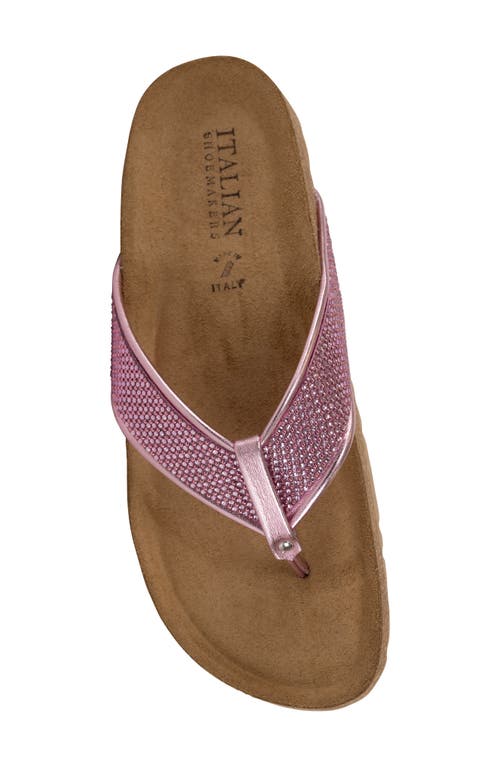 Italian Shoemakers Delani Embellished Flip Flop In Pink