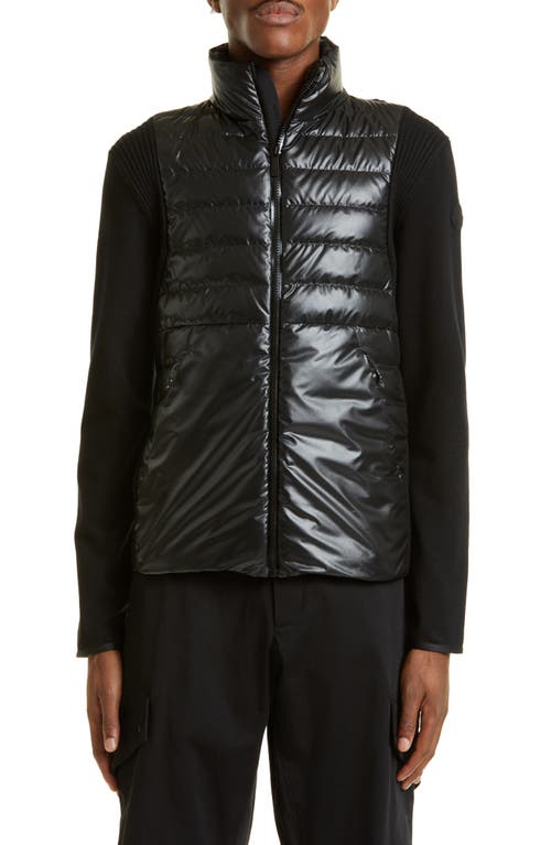 Moncler Mixed Media Down Fill Jacket in Black