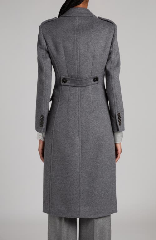 Tom Ford Double Breasted Felt Martingale Coat In Ig344 Mid Grey Melange