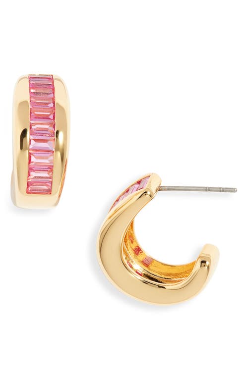 NORDSTROM NORDSTROM BAGUETTE CUBIC ZIRCONIA HOOP EARRINGS 