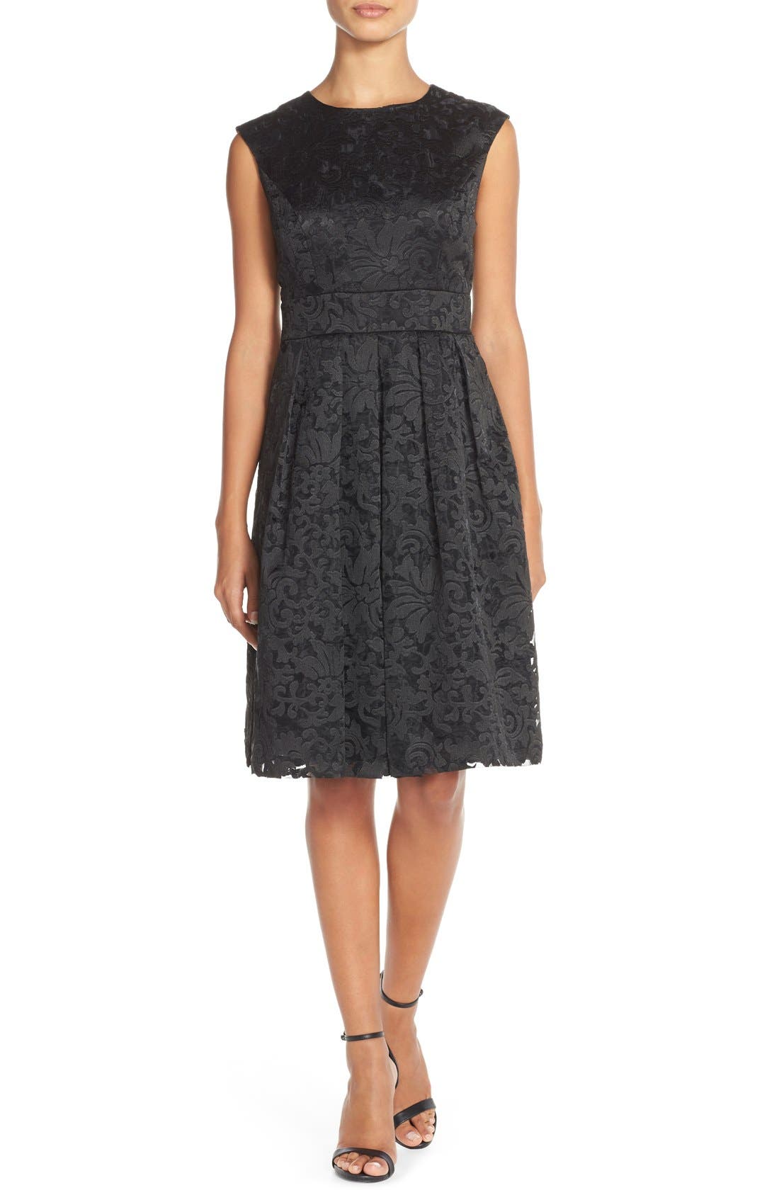 Chetta B Embroidered Organza Fit & Flare Dress | Nordstrom