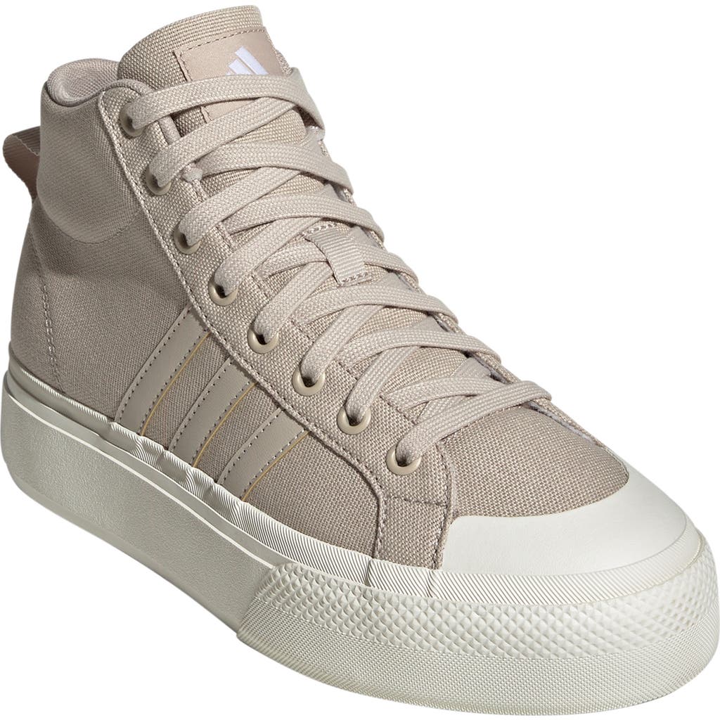 Adidas Originals Adidas Bravado 2.0 Platform Mid Skate Sneaker In Beige/beige/off White