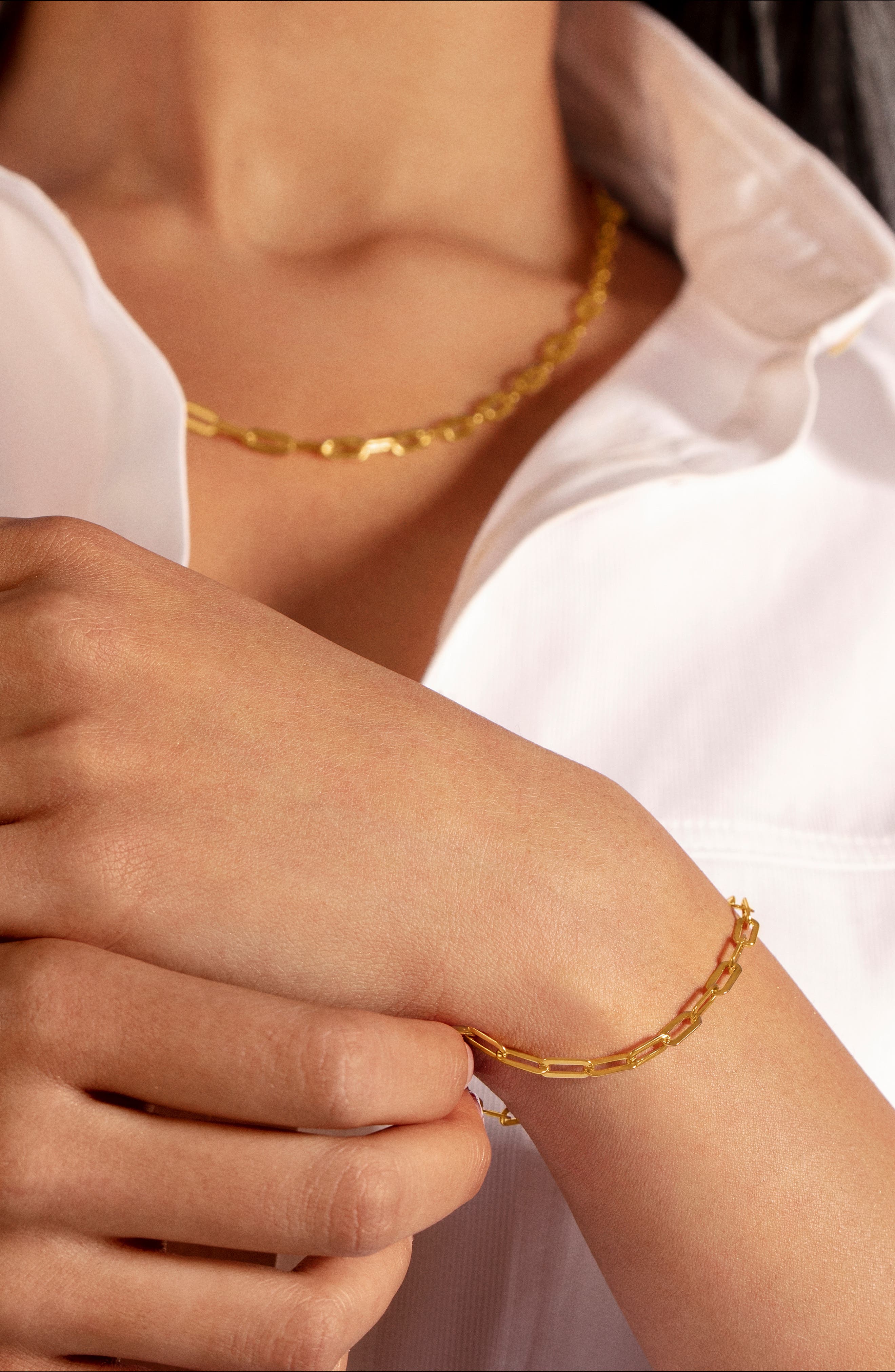 Monica Vinader Deco Paper Clip Chain 